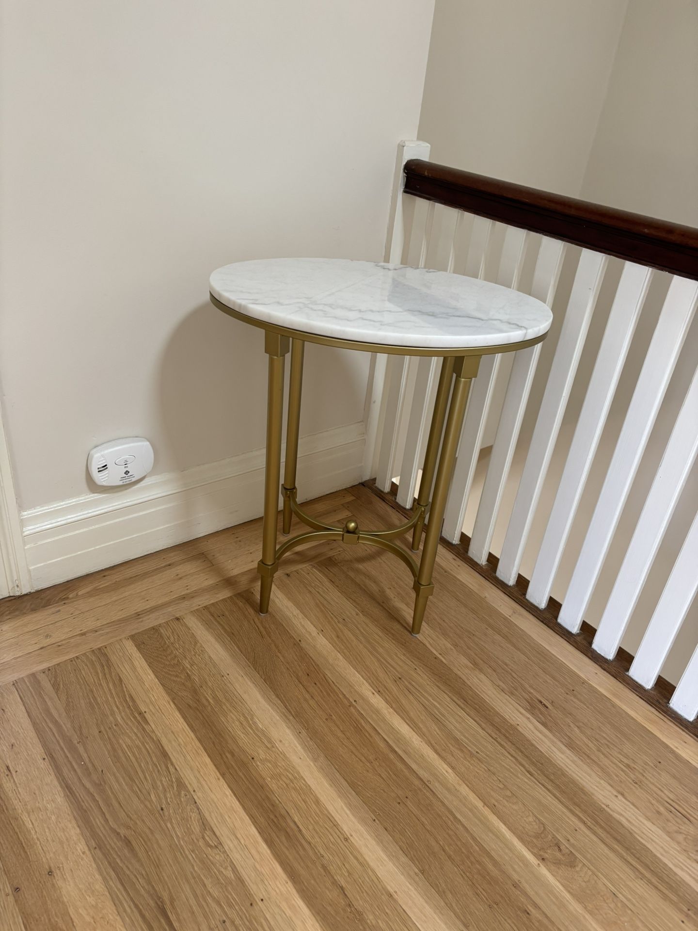 End Table - Brass Metal And Marble