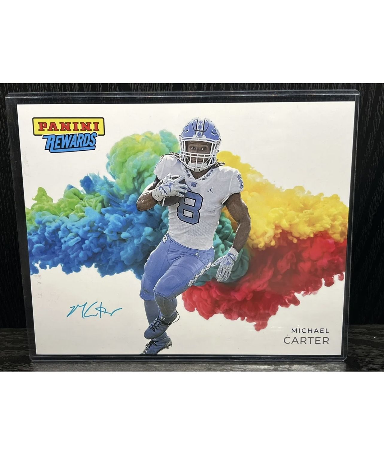 Michael Carter 2021 Panini Mega Color Blast Autograph Rookie SSP 8x10