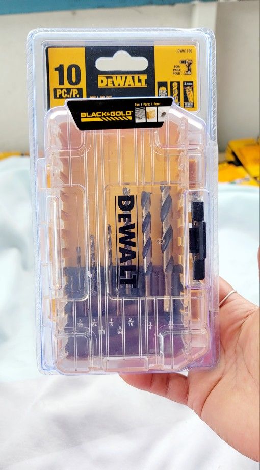 Black and Gold Twist Drill Bit Set (10-Piece)