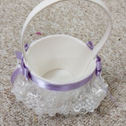 Small purple basket for wedding