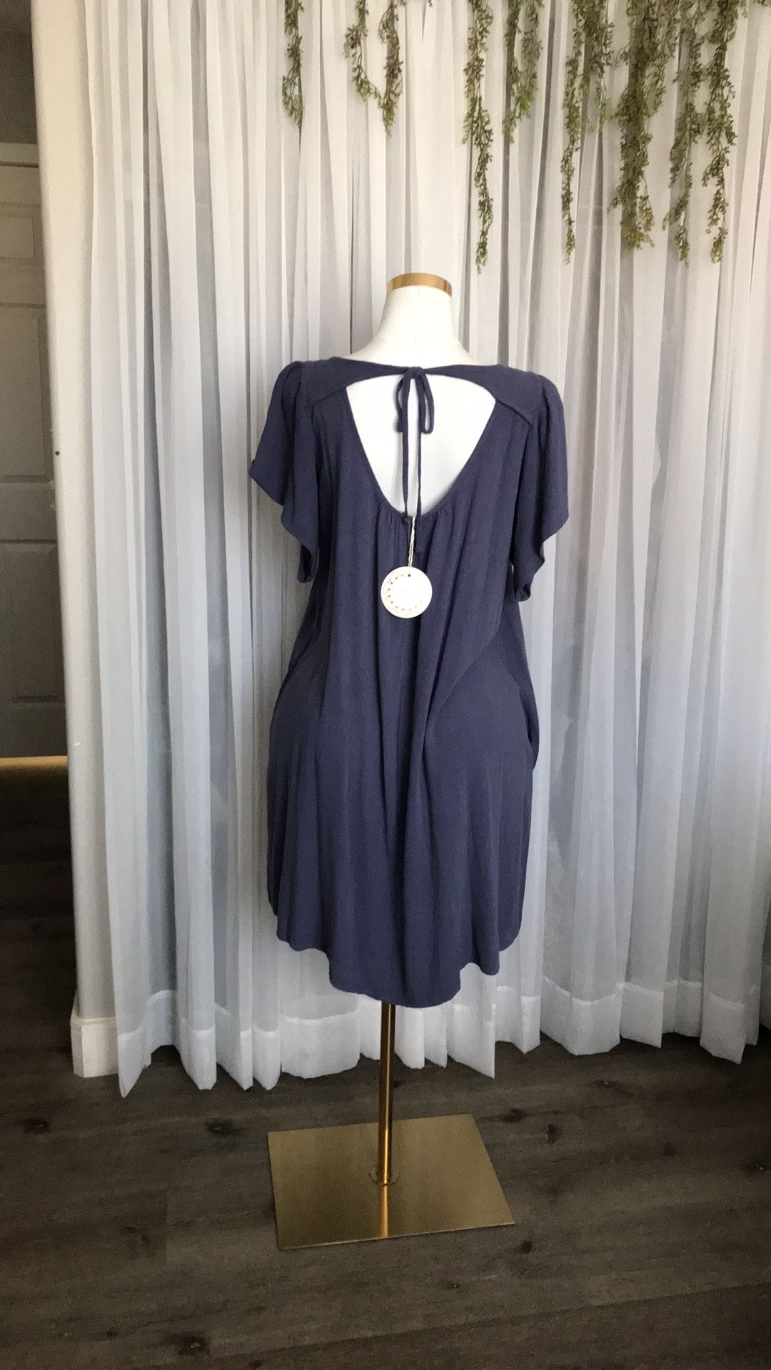 Umgee Ruffle Sleeve Dress With Pockets Size XL