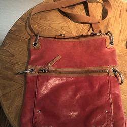 Sak Red Leather Shoulder Bag 