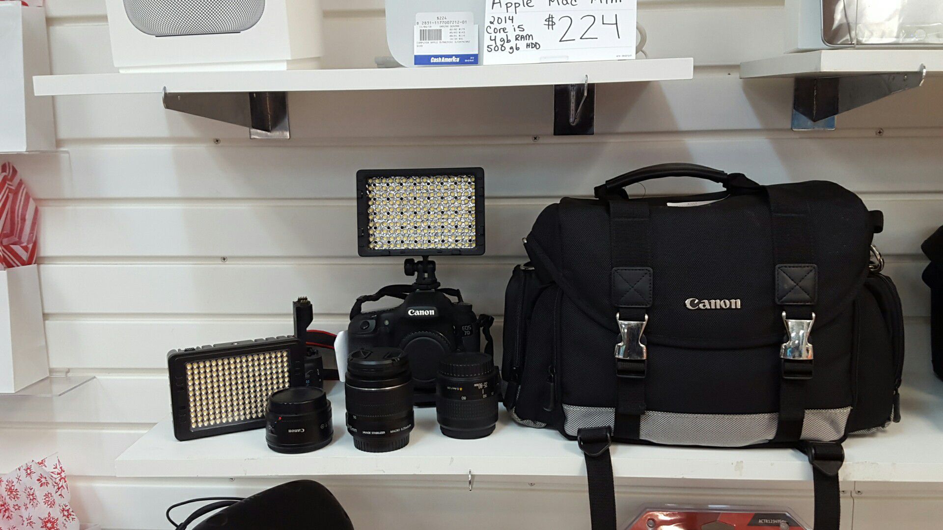 CANON CAMERA WITH EXTRA LENS, BATTERY, BAG