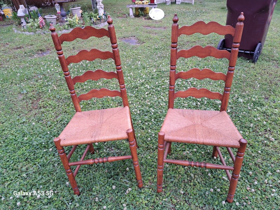Ladder Back Chairs With Rush Seat