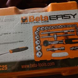 New beta easy 25pc  1/2"   metric 6 point mechanic tool set