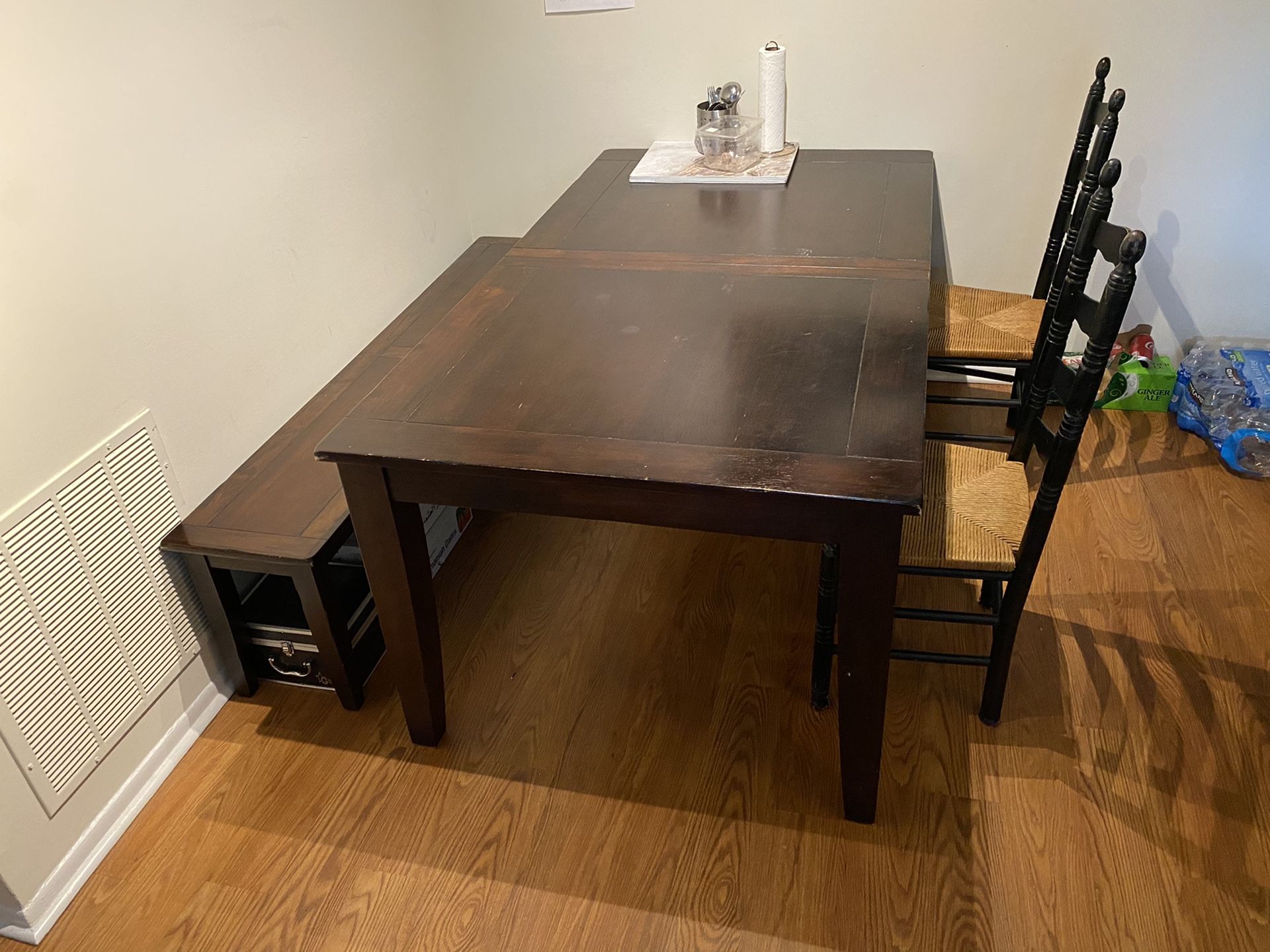 Dining table with bench & chairs