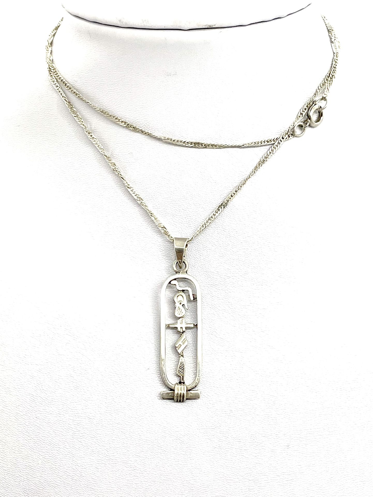 Sterling Egyptian Cartouche Necklace