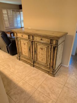 Ornate Wood Buffet Sideboard Cabinet