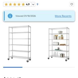 TRINITY 6 -Tier Chrome Metal Utility shelving unit with Wire Shelves ( 48-in W x 18-in D x 72-in H )