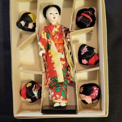 Vintage Japanese Hanako Doll W/ 5 Wigs