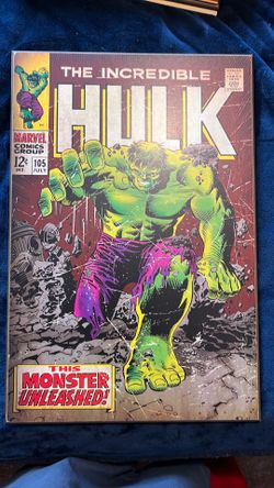 Retro Comicbook  Wooden Wall Art Hulk