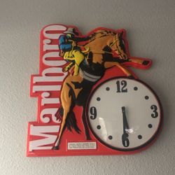 Marlboro vintage Man On Horse Clock