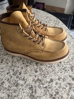 Red Wing Heritage Moc Toe Roughout Leather Boots Size 9 - Hawthorn Color