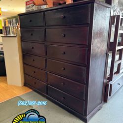 Dark Cherry 12 Drawer Jumbo Dresser Tocador 