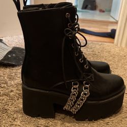 Chain Platform Boots