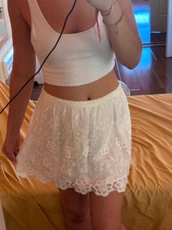 abercrombie kids White Floral Lace Skirt