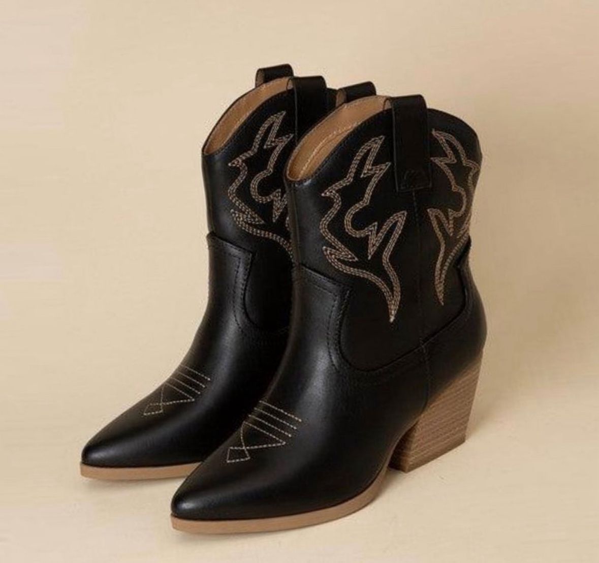 Black Western Ankle Boots cowgirl size 7.5 
