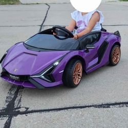 INFANS 12V Licensed Lamborghini Sian Kids Ride On Car with Parent Remote Control, Spring Suspension