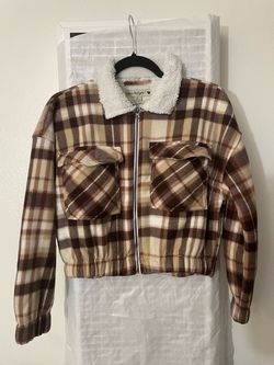 plaid cropped jacket