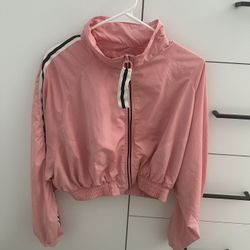 Pink Cropped Windbreaker 