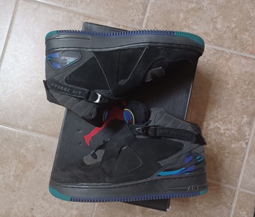 RARE Vintage Air Jordan Force Fusion 8 Aqua Wo.8½ (7Y)