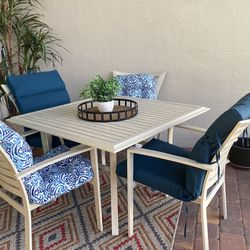 (2) Navy Blue Patio Chair Cushions