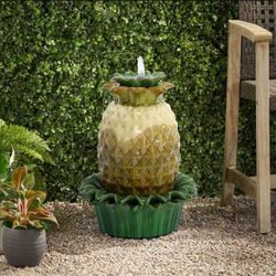 Pineapple Resin Water Tabletop Outdoor Fountain.  Pump Included. 