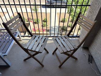 IKEA ASKHOLMEN Folding Acacia Wood Patio Chairs – Pair