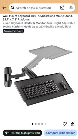 Wall mount keyboard tray