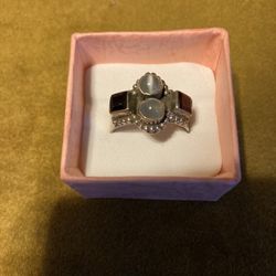Sterling Silver Ring With Precious Stones