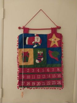 Vintage Advent Wall Hanging Countdown To Christmas Calendar