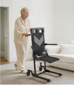 Movable Electric Chair Lift with 4 Wheels, Portable Rolling Chair Lift with T-Stabilized Base, Short-Distance Transport