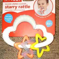 NEW SKIP HOP silver lining cloud starry rattle for baby $3 FIRM