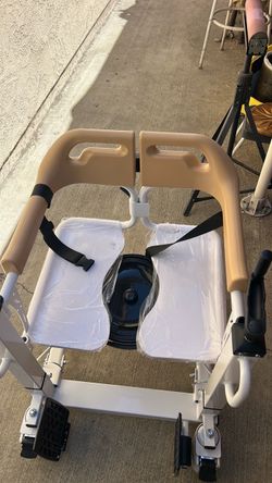 Medical patient lift chair,transfer bench with locking wheels