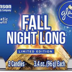 Glade Fall Night Long 2pk Candle 