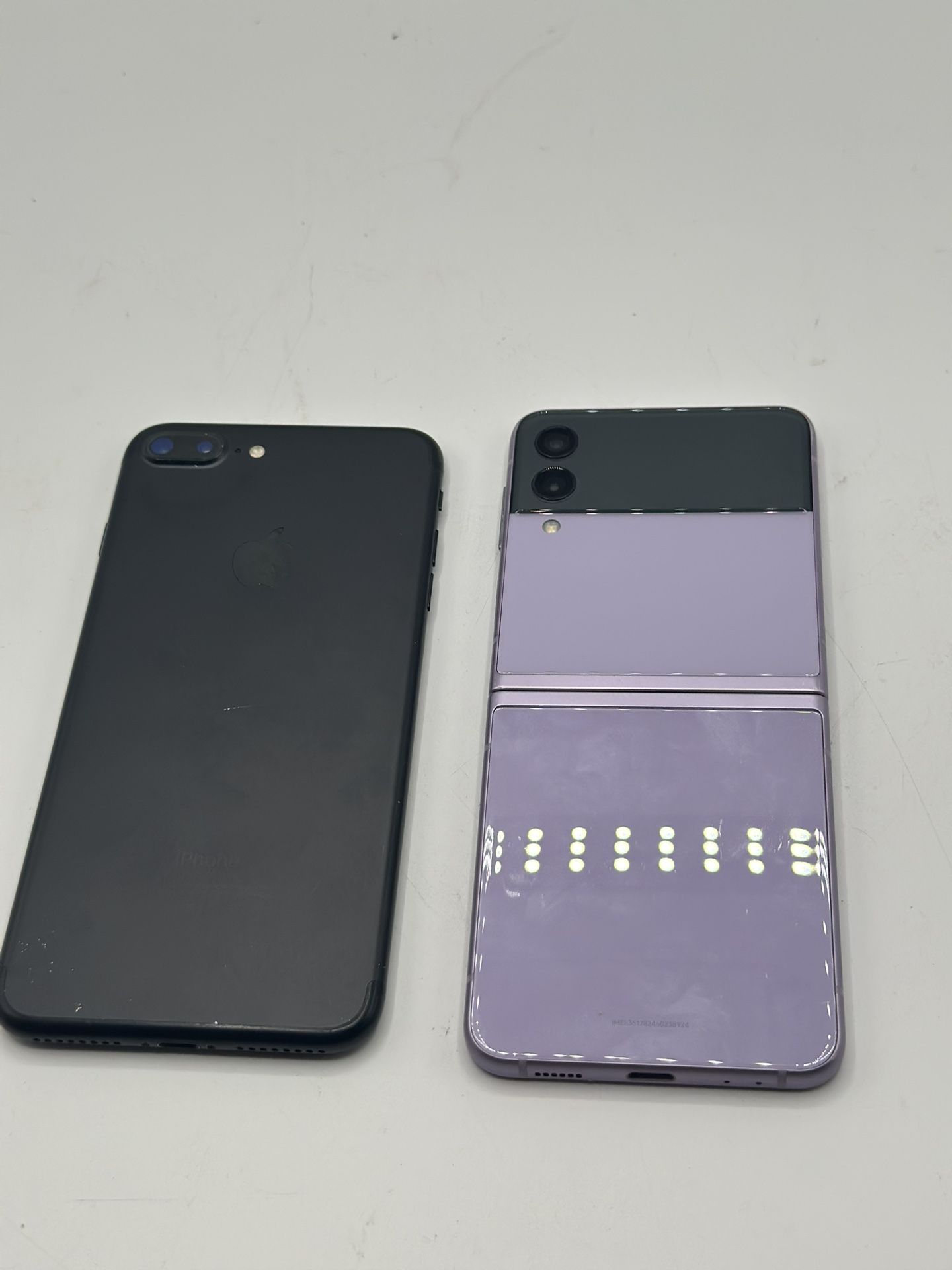 Lot of 2 Non-Working Phones – iPhone 7 Plus & Samsung Galaxy Z Flip (For Parts)