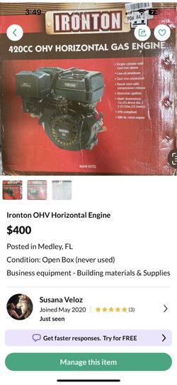 Ironton OHV Horizontal Engine