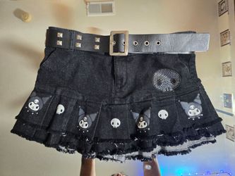 KUROMI Black Denim Mini Skirt (Xl)