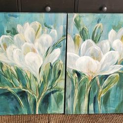 A Pair Of Oil Painting Canvas
