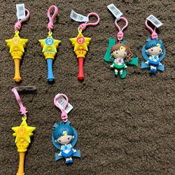 Sailor Moon Monogram  Bag Clip/ Keychain Series 4 Lot Of 7