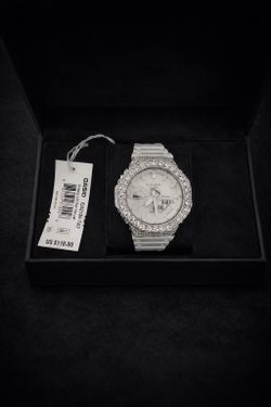 G-Shock GA2100-7A7 Iced Out Moissanite And .925 Silver Bezel
