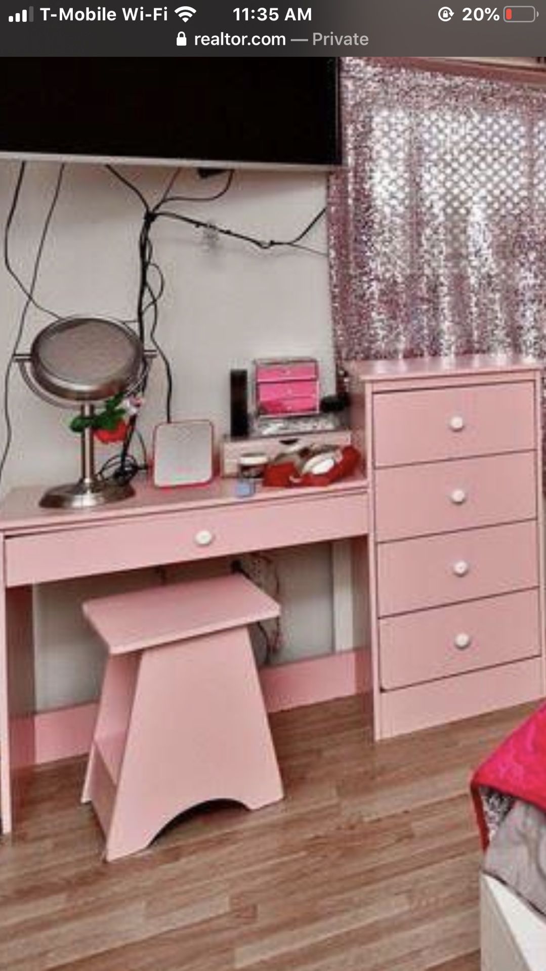 Selling my pink vanity. Need to get rid of it ASAP.
