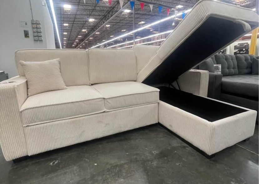 New Sleeper Sectional Couch With Storage 