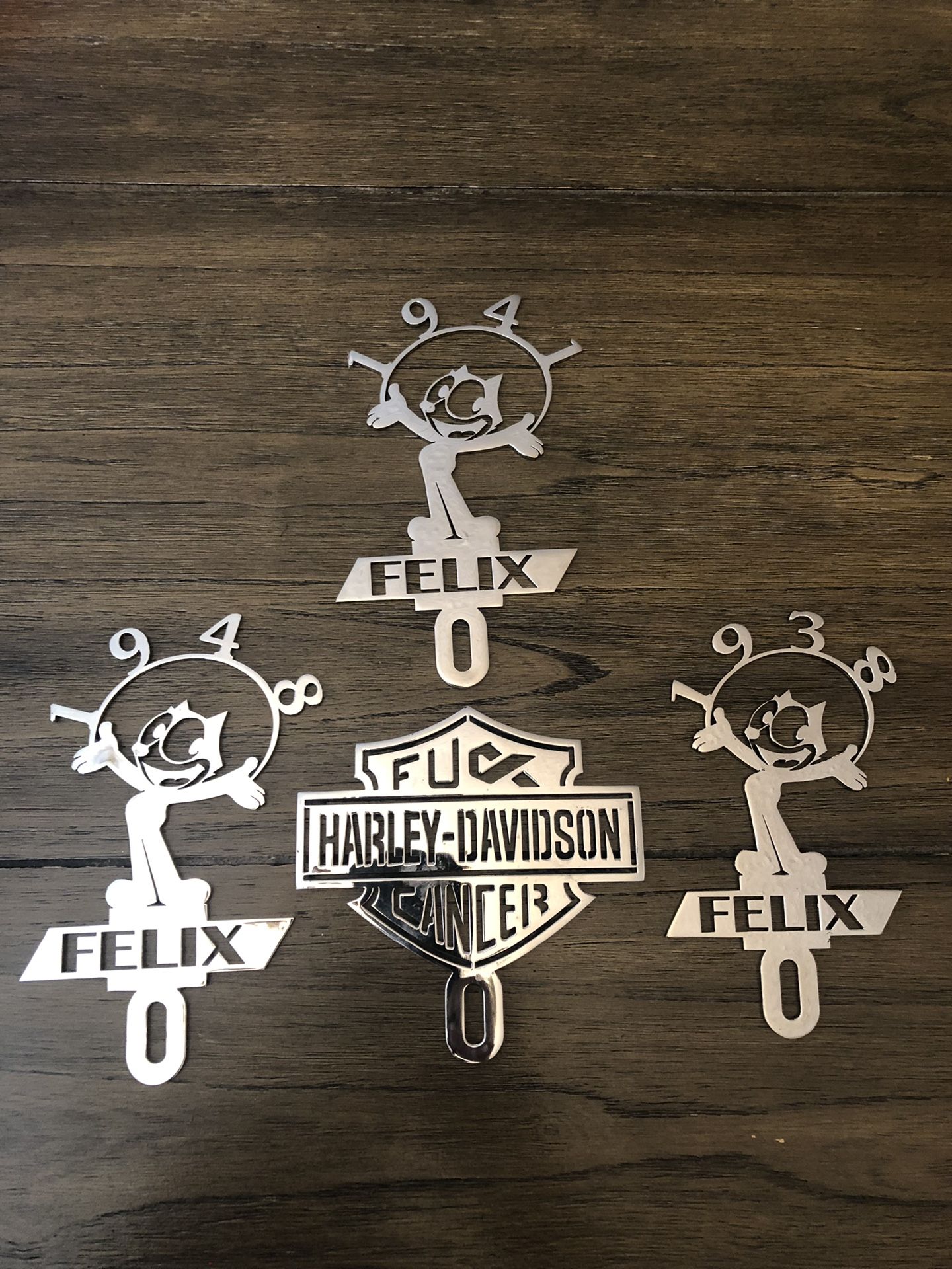 Lowrider and Motorcycle license plate toppers
