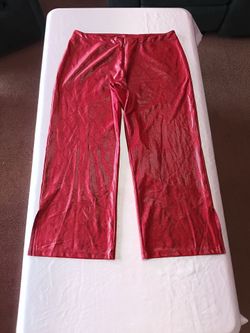 Express Metallic Cropped Wide Leg Pants Red Size 11
