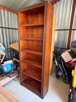 Tall Wood Bookcase with 6 Shelves (set of 2)