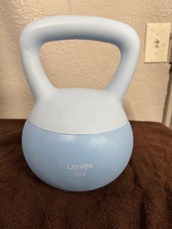 LAVVÔN 15 LB Soft Kettlebell – Compact Size, Ideal for Women (Light Blue)
