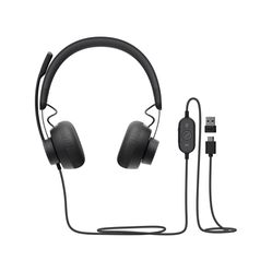 New And Sealed-Logitech Zone Wired Headset, Certified for Microsoft Teams with advanced noise-canceling mic technology for open office environments, U