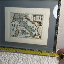 Framed reproduction , Vintage Framed By Navy Exchange Gallery In Naples Italy .The 1970s-1990s