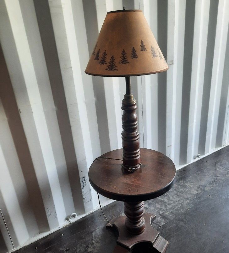 Antique solid wood table lamp - $35